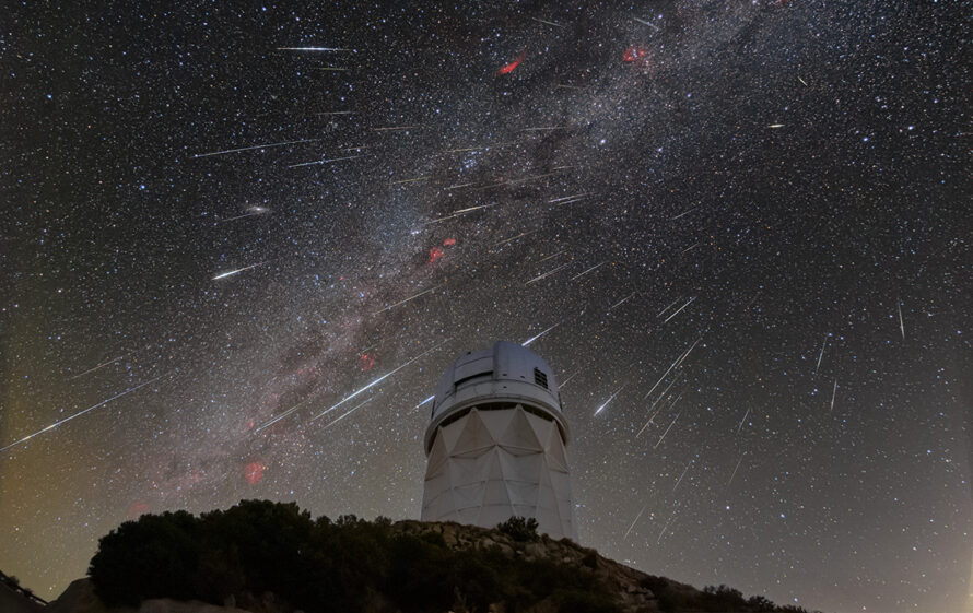 The DESI instrument and a sky full of stars.